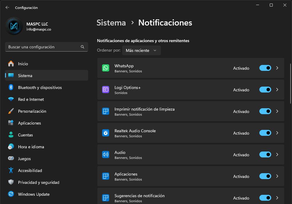 Notificaciones Windows 11