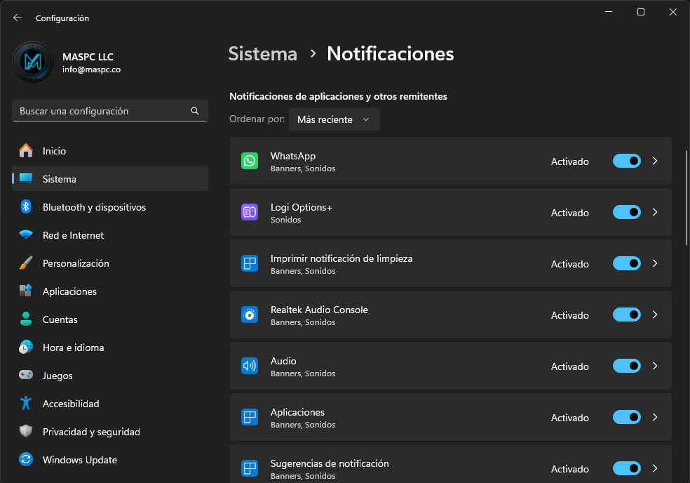 Notificaciones Windows 11